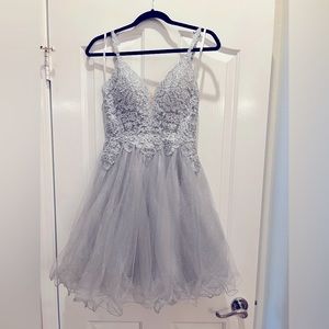 Silver Homecoming dress. Size 6, altered to a 4.
